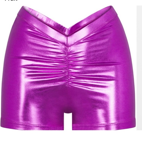 Skims METALLIC SWIM V-WAIST SHORT Dragon Fruit Sz large - Picture 3 of 12